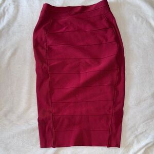 Body-Con Burgundy Red Pencil Skirt